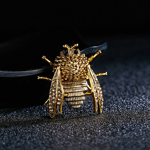 Fashion Alloy Rhinestone Bee Brooch With Electroplated Finish Animal Jewelry Accessory For Women And Unisex Wholesale