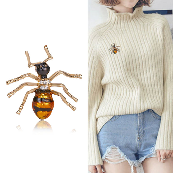 Fashion Alloy Rhinestone Bee Brooch With Electroplated Finish Animal Jewelry Accessory For Women And Unisex Wholesale