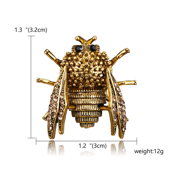 Fashion Alloy Rhinestone Bee Brooch With Electroplated Finish Animal Jewelry Accessory For Women And Unisex Wholesale