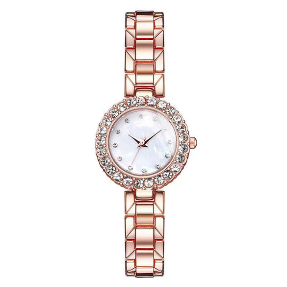 Fashion Alloy Stainless Steel Rhinestone Twopiece Set Bracelet Watch For Male And Female Students