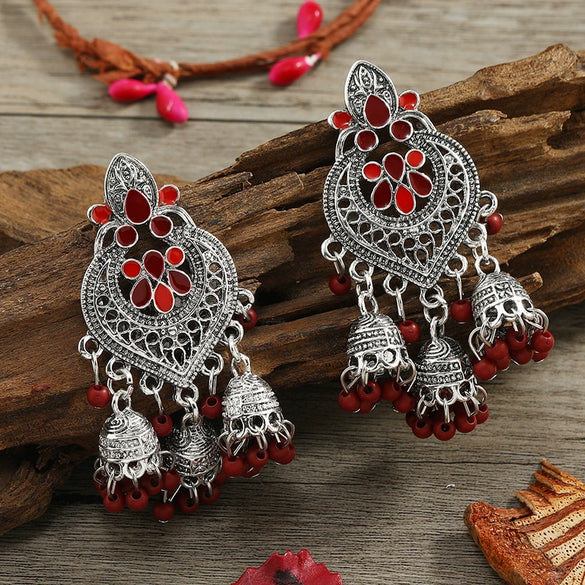 Fashion Alloy Star Tassel Earrings With Diamond Accent Bohemian Dangle Earrings For Women