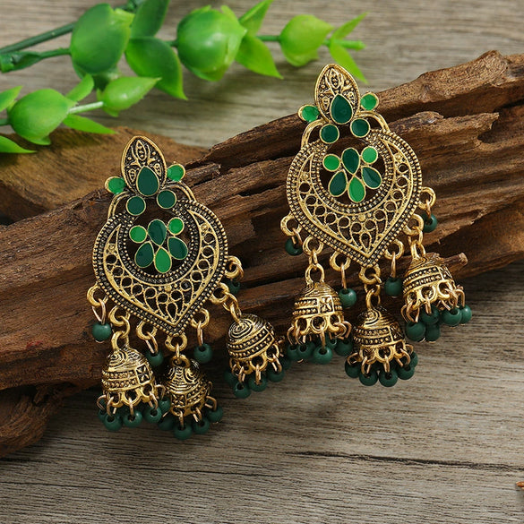 Fashion Alloy Star Tassel Earrings With Diamond Accent Bohemian Dangle Earrings For Women