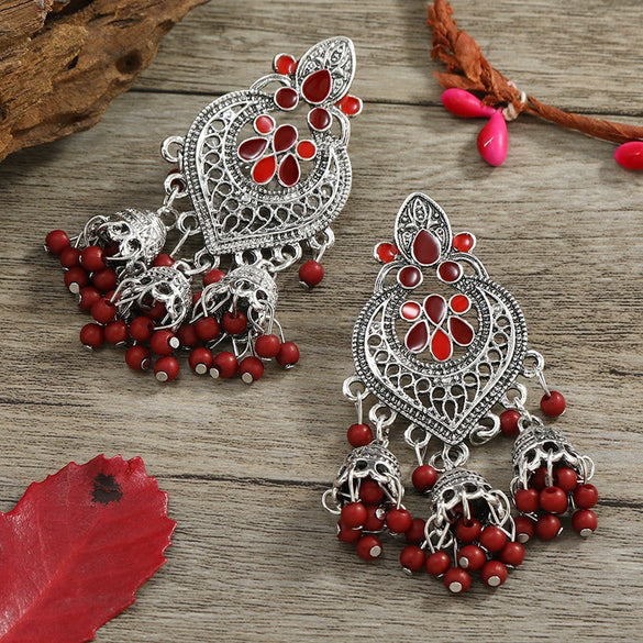 Fashion Alloy Star Tassel Earrings With Diamond Accent Bohemian Dangle Earrings For Women