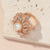 Fashion Alloy Sunflower Flower Ring With Electroplated Finish Simple Trendy Adjustable Open Ring For Unisex Wear
