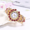 Fashion Alloy Women's Round Dial Pointer Watch With Diamond Claw Chain