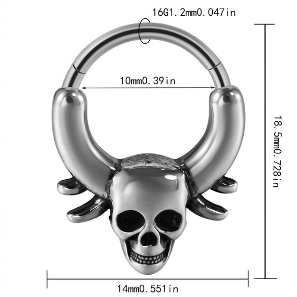 Fashion Ancient Silver Butterfly Nose Ring Stainless Steel Geometric Style With Polishing Also Ghost Head Cow Head Earrings And Bat Puncture Buckle Nose Ring
