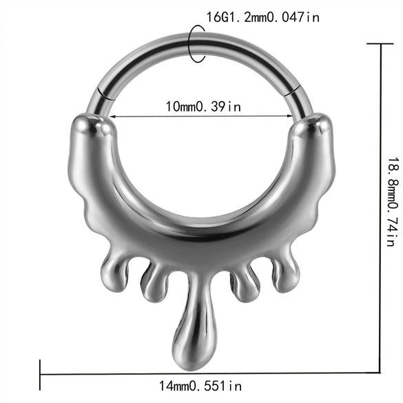 Fashion Ancient Silver Butterfly Nose Ring Stainless Steel Geometric Style With Polishing Also Ghost Head Cow Head Earrings And Bat Puncture Buckle Nose Ring
