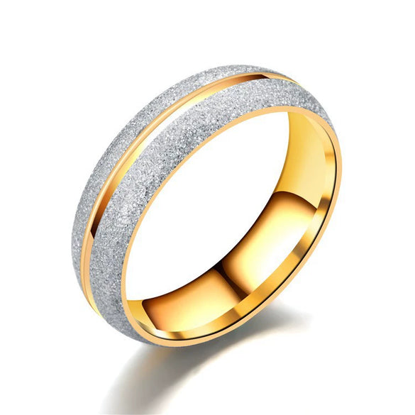Fashion And Popular Frosted Diamondencrusted Titanium Steel Couple's Ring Niche Design Allmatch Men's And Women's Ring Jewelry