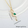 Fashion Animal Snake Pendant Necklace Copper Plated 18K Gold Microinlaid Color Zirconium