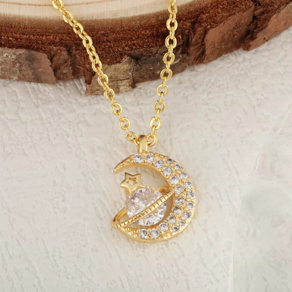 Fashion Animal Snake Pendant Necklace Copper Plated 18K Gold Microinlaid Color Zirconium
