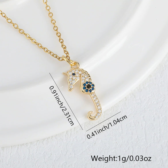 Fashion Animal Snake Pendant Necklace Copper Plated 18K Gold Microinlaid Color Zirconium