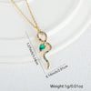 Fashion Animal Snake Pendant Necklace Copper Plated 18K Gold Microinlaid Color Zirconium