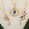 Fashion Animal Snake Pendant Necklace Copper Plated 18K Gold Microinlaid Color Zirconium