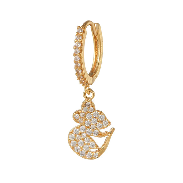 Fashion Animal Wings Copper Inlaid Zircon Drop Earrings 1 Piece