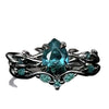 Fashion Antiring Gun Black Inlaid Green Diamond Alloy Geometric Engagement Ring For Women With Electroplating