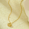 Fashion Apricot Leaf Freshwater Pearl Earrings And Necklace Set For Women Stainless Steel 18K Gold Plated
