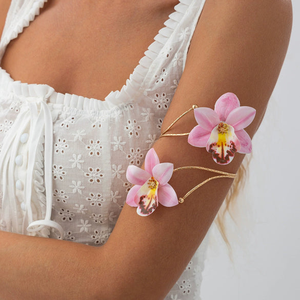Fashion Artificial Flower Necklace Choker Handmade With Skin Wax Thread And Fabric Flowers