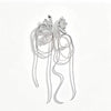 Fashion Asymmetrical Butterfly Pearl Tassel Earrings For Women Electroplated Alloy Animal Design