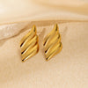 Fashion Asymmetrical Titanium Steel Earrings With Electroplating For Women
