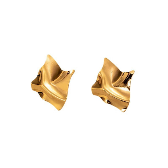 Fashion Asymmetrical Titanium Steel Earrings With Electroplating For Women
