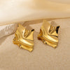 Fashion Asymmetrical Titanium Steel Earrings With Electroplating For Women