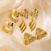 Fashion Asymmetrical Titanium Steel Earrings With Electroplating For Women