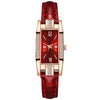 Fashion Belt Watch Square Jewelry Alloy Imitation Leather Stainless Steel