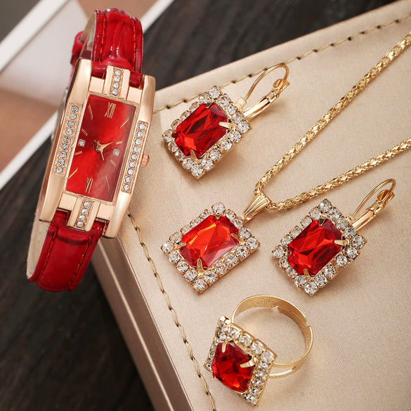 Fashion Belt Watch Square Jewelry Alloy Imitation Leather Stainless Steel