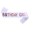 Fashion Birthday Etiquette Belt Shoulder Strap In Sade With Printing Light Blue Pink