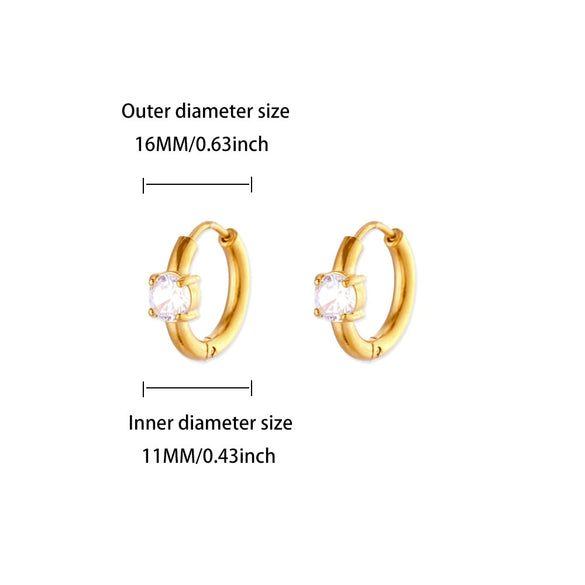 Fashion Birthstone Earrings Women's Stainless Steel Alloy Inlaid Artificial Gemstones Semiprecious Stones Micropaved