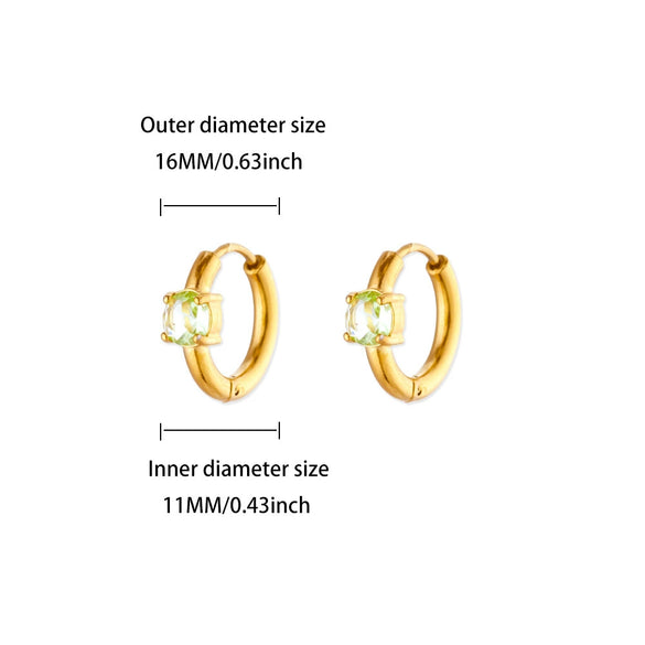 Fashion Birthstone Earrings Women's Stainless Steel Alloy Inlaid Artificial Gemstones Semiprecious Stones Micropaved