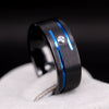 Fashion Black Drip Groove Diamond Stainless Steel Ring