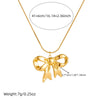 Fashion Bow Clavicle Chain Necklace Stainless Steel Gold Plated Snake Bone Chain