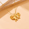 Fashion Bow Clavicle Chain Necklace Stainless Steel Gold Plated Snake Bone Chain