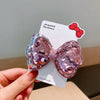 Girl'S Fashion Bow Knot Cloth Sequins Hair Clip