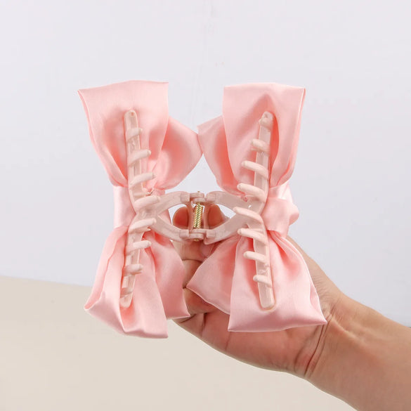 Fashion Bow Knot Plastic Cloth Handmade Hair Claws 1 Piece