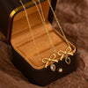 Fashion Bow Titanium Steel And Copper Necklace With Electroplating Love Zircon For Women