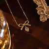 Fashion Bow Titanium Steel And Copper Necklace With Electroplating Love Zircon For Women