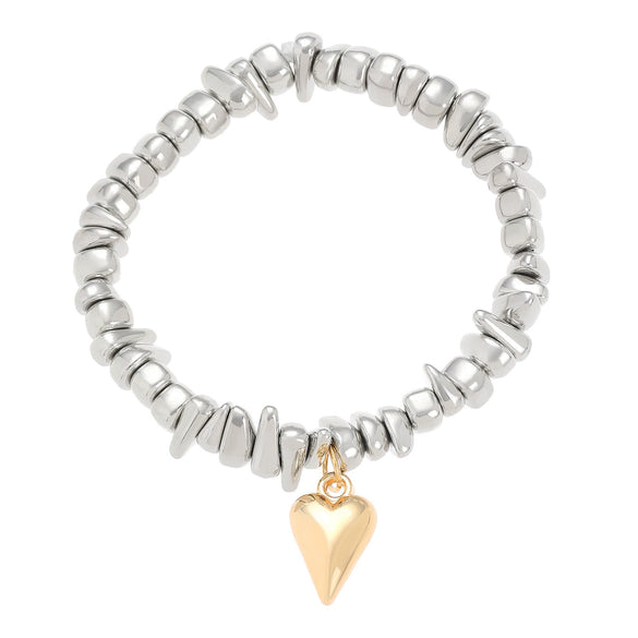 Fashion Bracelet Ccb Heart Shape Electroplating Jewelry For Men And Women