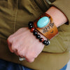 Fashion Bracelet Cowhide Drop Shape Set With Precious Stones