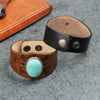 Fashion Bracelet Cowhide Drop Shape Set With Precious Stones