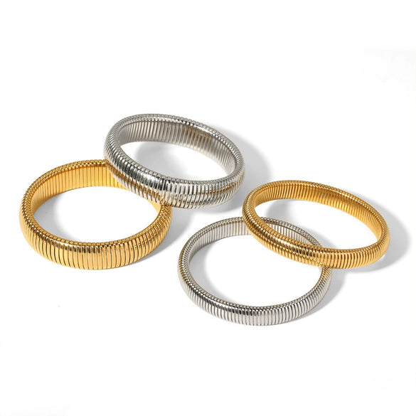 Fashion Bracelet Stainless Steel Geometric Style Electroplated For Women