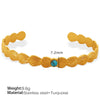 Fashion Bracelet 316L Stainless Steel Cshaped Leaf White Bead Design Electroplated