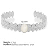 Fashion Bracelet 316L Stainless Steel Cshaped Leaf White Bead Design Electroplated
