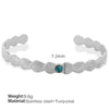 Fashion Bracelet 316L Stainless Steel Cshaped Leaf White Bead Design Electroplated