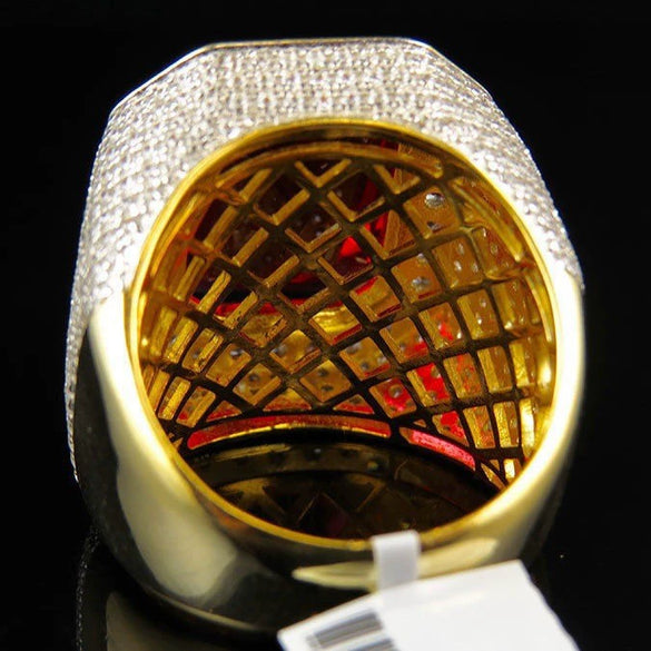 Fashion Brass And White Steel Drop Shape Rhinestone Inlaid Ring With Personality Style For Women