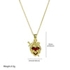 Fashion Brass Heartshaped Pendant Clavicle Chain Jewelry With Electroplating For Women