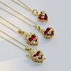Fashion Brass Heartshaped Pendant Clavicle Chain Jewelry With Electroplating For Women