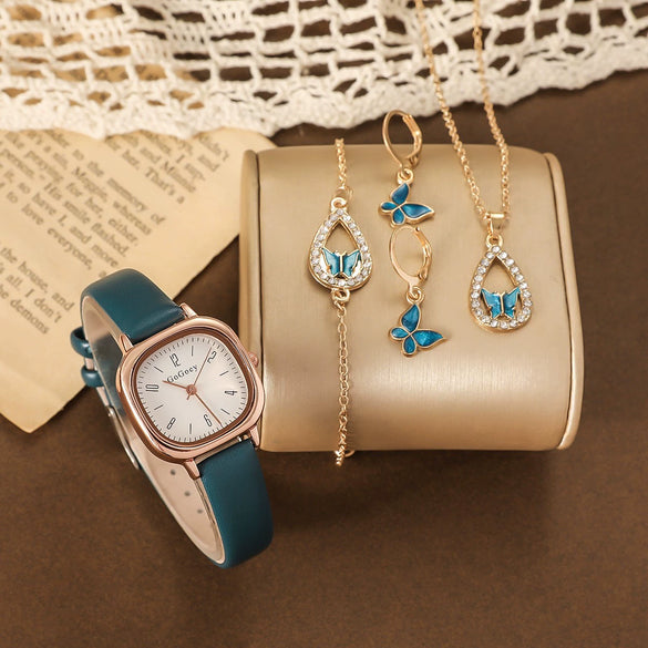 Fashion Business Casual Imitation Watch Alloy And Pu Material Round Dial