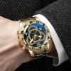 Fashion Business Style Men's Quartz Watch Stainless Steel Band Alloy Case Round Dial